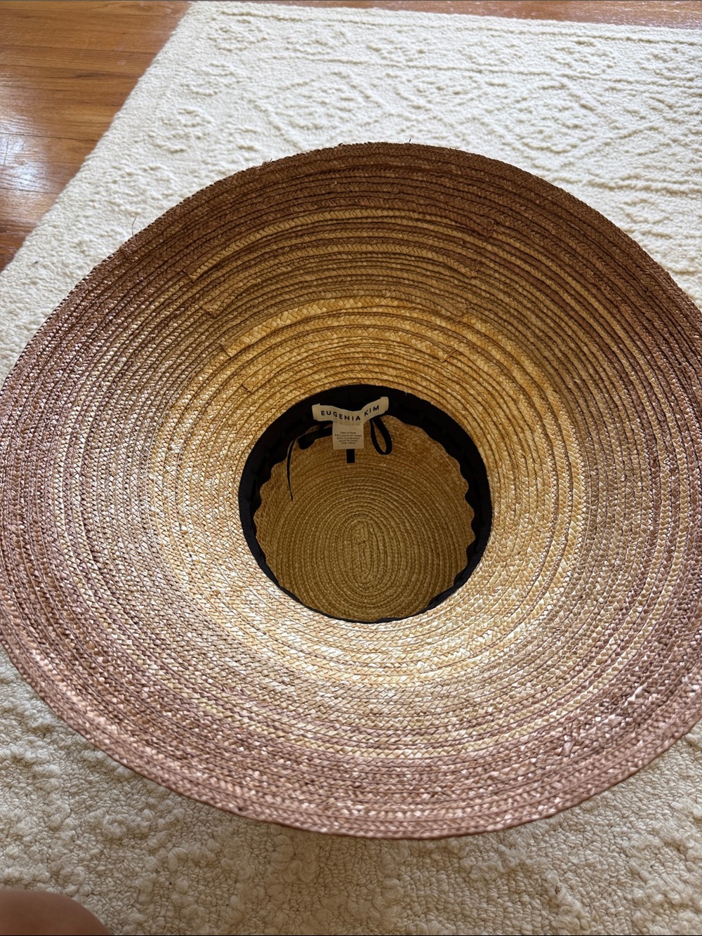 Eugenia Kim Wide Brim Gradient Straw Sun Hat in Natural Brown - Picture 2 of 3